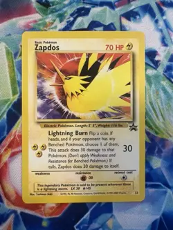 Pokemon Zapdos Black Star Promo Card 23 WOTC Vintage, Near Mint Condition - Image 1