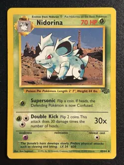 Nidorina 40/64 - Jungle Uncommon Regular WOTC 1999 Pokemon TCG - DMG Card - Image 1