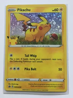 MINT General Mills Pikachu 25th Anniversary Stamp Promo Pokemon Card SWSH039! US - Image 1