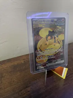 Pokemon Iron Boulder EX TCG Scarlet & Violet Temporal Forces 207/162 Holo Card - Image 3