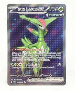 Pokemon TCG Iron Leaves EX Scarlet & Violet Temporal Forces 186/162 Holo Card NM - Image 1