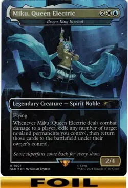1x - Brago, King Eternal \ Miku, Queen Electric - FOIL - Secret Lairs MTG - Image 1