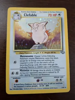 Clefable 01/64 Jungle Holo Unlimited Pokemon TCG WOTC LP-Lightplayed - Image 1