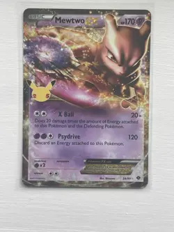 Pokemon TCG Mewtwo EX Celebrations: Classic Collection 54/99 Holo Ultra Rare - Image 1