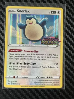 Pokemon TCG Snorlax Promo Card Swsh068 Stamped Vivid Voltage Near Mint - Image 2