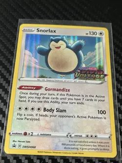 Pokemon TCG Snorlax Promo Card Swsh068 Stamped Vivid Voltage Near Mint - Image 3
