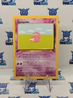 Slowpoke 55/62 1999 1st Edition Fossil Pokemon LP - Image 1