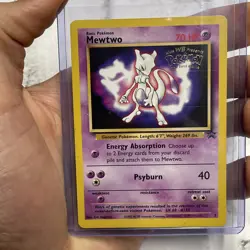 Mewtwo 3 WOTC Black Star Promo WB Presents Pokemon The First Movie Stamped LP - Image 1