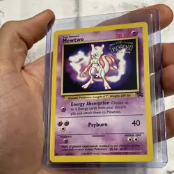Mewtwo 3 WOTC Black Star Promo WB Presents Pokemon The First Movie Stamped LP - Image 2