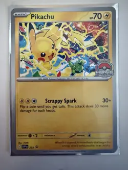 Pokemon TCG Pikachu #225/SM Black Star Promo - Pokemon Center Exclusive - NM/M - Image 1