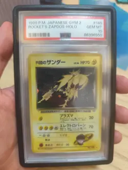 Pokemon Rocket's Zapdos Holo Japanese Gym 2 PSA 10 Gem Mint!! #145 - Image 3