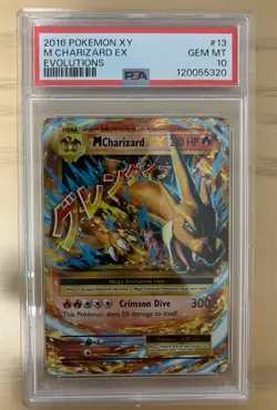 2016 Pokemon XY Evolutions 13/108 Mega M Charizard EX PSA 10 - Image 1