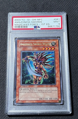 Yu-Gi-Oh! Amazoness Swords Woman MFC-061 Ultra Rare 1st Edition PSA 9 Mint! - Image 1