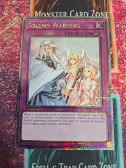 Yu-Gi-Oh! Solemn Warning RA02-EN078 Quarter Century Secret Rare 1st Edition NM - Image 1