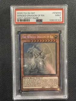 Yu-Gi-OH PSA 9 MINT Winged Dragon of Ra Ghost Rare 2020 LED7 Ultra Rare #EN000 - Image 1