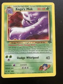 Pokemon Card Kogas Muk Rare Gym Challenge WOTC 26/132 - Image 1