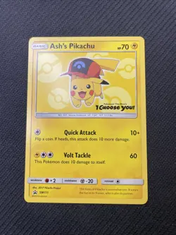 Ash's Pikachu - SM111 - Black Star Promo - Pokemon Card - NM/M - Image 1