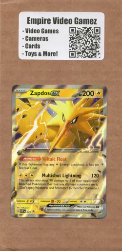 Zapdos ex - SVP049 - Pokemon Scarlet & Violet Promo Ultra Rare Holo Card - LP - Image 1