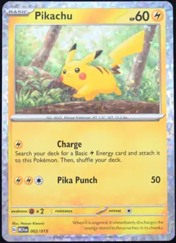 Pokemon TCG Pikachu 002/015 2025 McDonald's Dragon Discovery Holo Card - LP - Image 1