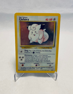Pokemon Trading Card Game TCG Base Set Holo Clefairy 5/102 Black Ink Dot Error - Image 1