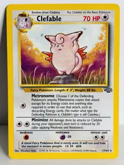 Clefable Jungle 17/64 Non Holo Rare Pokemon Cards - Image 1
