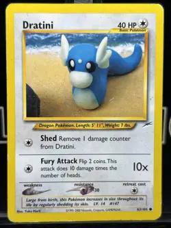 Dratini 63/105 Neo Destiny Common Regular Pokemon Card MP - Image 3
