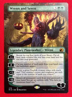 MTG 1X Wrenn and Seven X1 (Borderless) Innistrad: Midnight Hunt Magic - NM/MT - Image 1