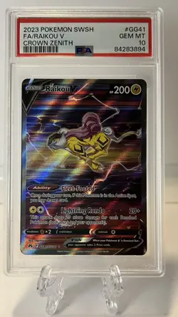 PSA 10 GEM MT Raikou V #GG41 Crown Zenith Pokemon Sword & Shield EN 2023 - Image 1
