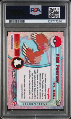 2000 Topps Chrome Pokemon T.V. #22 Fearow Pokemon T.V.-Sparkle PSA 9 - Image 2