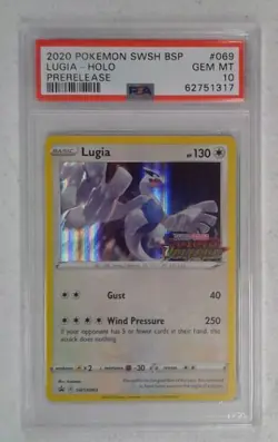 1x V0523: 2020: Lugia: SWSH069: Prerelease: Holo Promo: PSA: 10: GEM MT: 627513 - Image 1