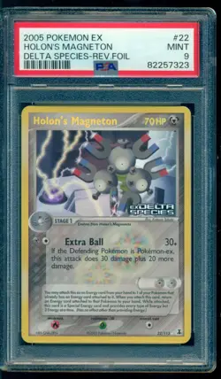2005 Pokemon EX Delta species #22 Holon's Magneton Reverse Holo PSA 9 Mint - Image 1