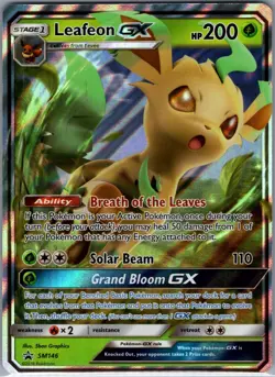 Leafeon GX SM146 - Pokemon TCG Sun & Moon: Black Star Promos - Holo (NM) - Image 1