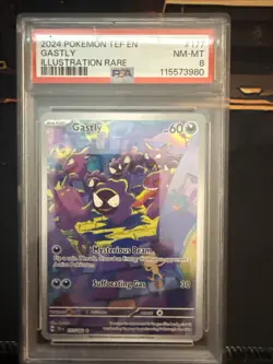 2024 POKEMON TEF EN-TEMPORAL FORCES ILLUSTRATION RARE #177 GASTLY PSA 8 - Image 1
