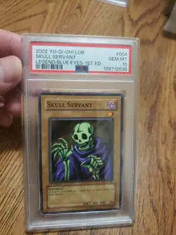 2002 Yu-Gi-Oh LOB Skull Servant LOB-004 Legend Blue Eyes 1st Ed PSA Gem Mint 10 - Image 3