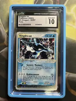 Kingdra ex cgc 10 GEM MINT EX Dragon HOLO 2003 E-Reader card 92/97 - Image 1