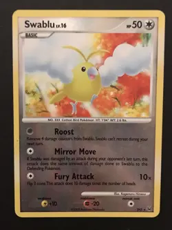 Swablu SH5 Platinum Shiny HOLO SECRET RARE Pokemon Card Excellent - Image 1