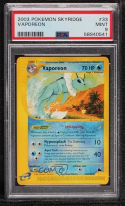 Vaporeon Pokemon e-Card Series Skyridge PSA 9 MINT 2003 2f4 - Image 1