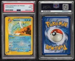 Vaporeon Pokemon e-Card Series Skyridge PSA 9 MINT 2003 2f4 - Image 3