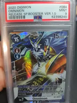 2020 Digimon Card Game Release Special Ver 1.0 Omnimon #BT1-084 PSA 9 MINT - Image 1