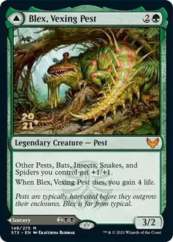Blex, Vexing Pest // Search for Blex (PSTX 148) Near Mint Foil - MTG single - Image 1
