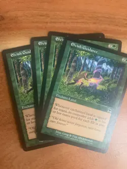x4 MTG Elvish Guidance Light Play, English Onslaught Magic the Gathering PLAYSET - Image 1