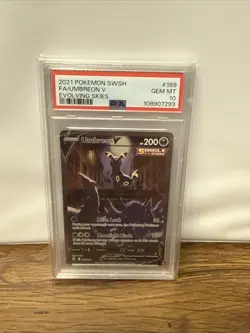 Pokemon Umbreon V Evolving Skies Full Alt Art #189 PSA 10 Gem Mint - Image 1