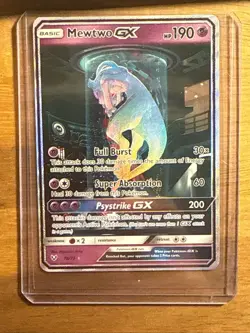 Pokemon Mewtwo GX TCG Shining Legends Holo Card 78/73 Secret Rare - Image 1