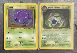 Pokemon Card Bundle - Zubat 70/82 Dark Golbat 24/82 NM Rocket Set 1999 WOTC - Image 1