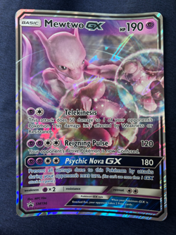 Mewtwo GX SM196 Jumbo Oversized Holo Promo Pokemon Card Full Art - Image 1