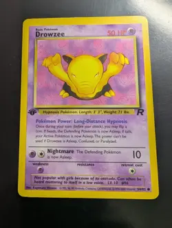 Drowzee 54/82 - 1st Edition - Team Rocket - Pokemon Card - Played - Image 1