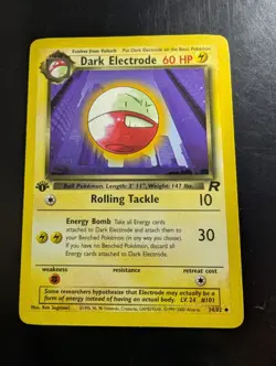 Dark Electrode 34/82 - 1st Edition - Team Rocket - Pokemon Card- Played - Image 1