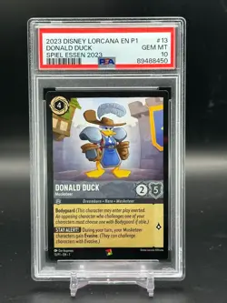 PSA 10 GEM MINT Donald Duck Musketeer Spiel Essen Promo Lorcana Card 13/P1 - Image 1