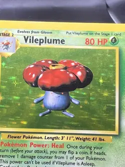 Vileplume 15/64 Pokemon Card Error No Symbol Jungle Unlimited Holo Rare MP XC1 - Image 2