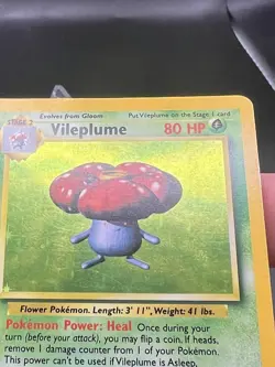 Vileplume 15/64 Pokemon Card Error No Symbol Jungle Unlimited Holo Rare MP XC1 - Image 3